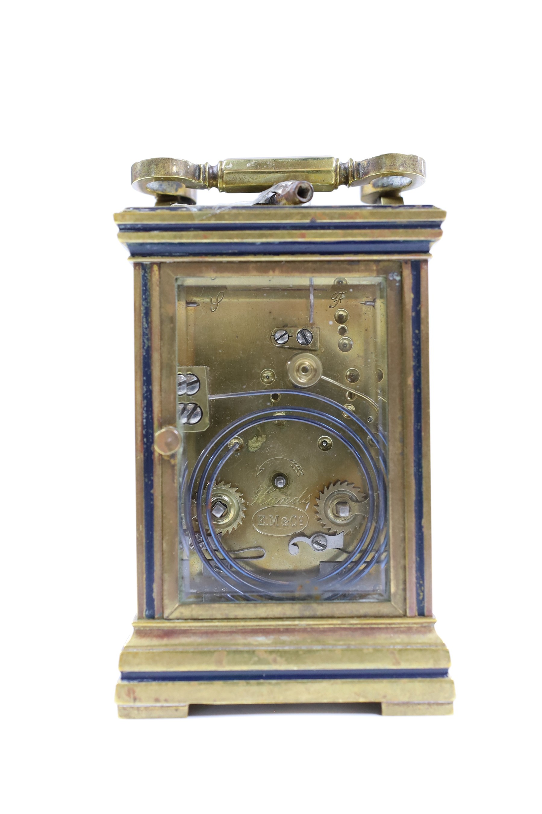 A French Mackay & Chisholm timepiece, with key, 13cm tall